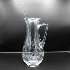 Princess House Large 10 cup Pitcher Etched Heritage Collection Glass Stir Stick